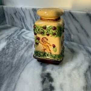 Japan Antique sugar Jar with Cherub Design